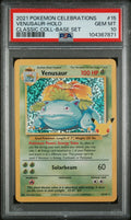 Graded 2021 PKM Celebrations #15 Venusaur Classic Collection Base Set Trading Card Game PSA 10 Gem Mint Hall of Fame Sports Memorabilia