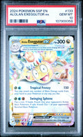 Graded 2024 PKM Ssp En-Surging Sparks Alolan Exeggutor #133 Ex Trading Card Game PSA 10 Gem Mint Hall of Fame Sports Memorabilia