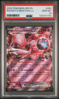 Graded 2025 PKM DRI EN Destined Rivals Team Rocket's Mewtwo Ex #081 Trading Card Game PSA 10 Gem Mint Hall of Fame Sports Memorabilia