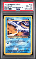 Graded 2000 PKM Black Star Promo Aoki Error Articuno #22 Trading Card Game PSA 10 Mint Hall of Fame Sports Memorabilia