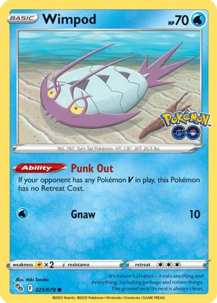 Wimpod 025/078 - Pokemon GO Reverse Holofoil Josh's Cards