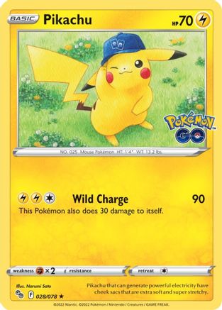 Pikachu 028/078 - Pokemon GO Holofoil Josh's Cards
