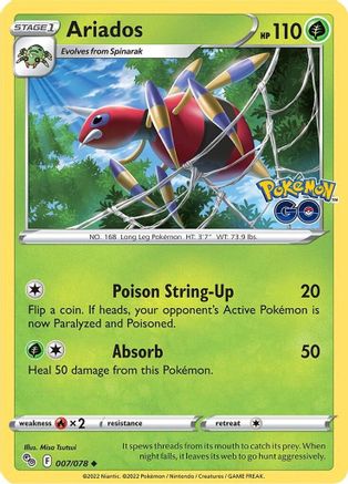 Ariados 007/078 - Pokemon GO Reverse Holofoil Josh's Cards