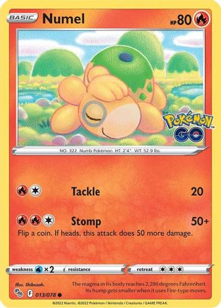 Numel 013/078 - Pokemon GO Reverse Holofoil Josh's Cards