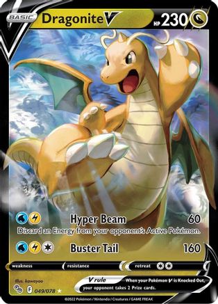 Dragonite V 049/078 - Pokemon GO Holofoil Josh's Cards