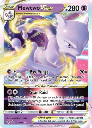 Mewtwo VSTAR 031/078 - Pokemon GO Holofoil Josh's Cards