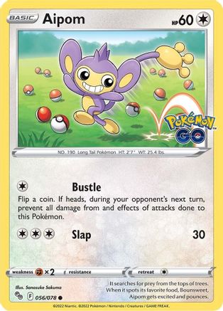 Aipom 056/078 - Pokemon GO Reverse Holofoil Josh's Cards