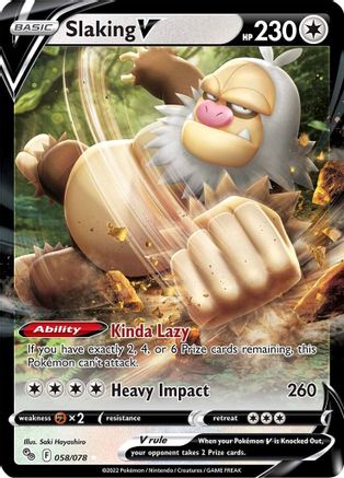Slaking V 058/078 - Pokemon GO Holofoil Josh's Cards