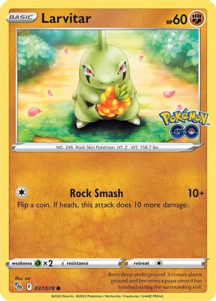 Larvitar 037/078 - Pokemon GO Reverse Holofoil Josh's Cards