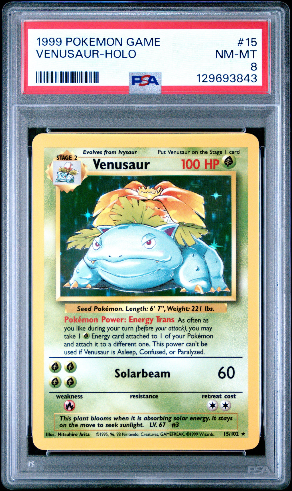 1999 Pokemon Game Venusaur-Holo 8 PSA #15 Orb Sports Cards & Collectibles
