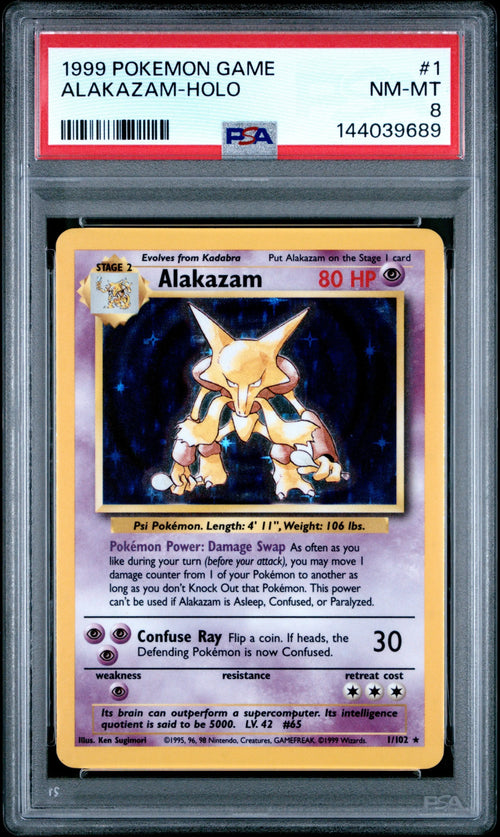 1999 Pokemon Game Alakazam-Holo 8 PSA #1 Orb Sports Cards & Collectibles