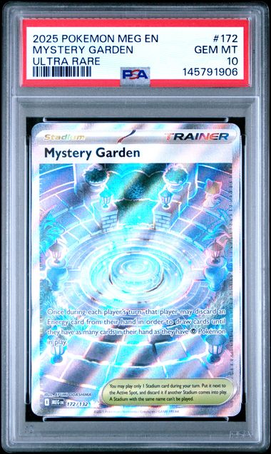 2025 POKEMON MEG EN-MEGA EVOLUTION #172 MYSTERY GARDEN ULTRA RARE PSA GEM MT 10 Ralphie's Funhouse