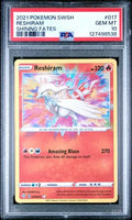 Graded 2021 PKM Sword & Shield Reshiram Holo #017 Shining Fates Trading Card Game PSA 10 Gem Mint Hall of Fame Sports Memorabilia